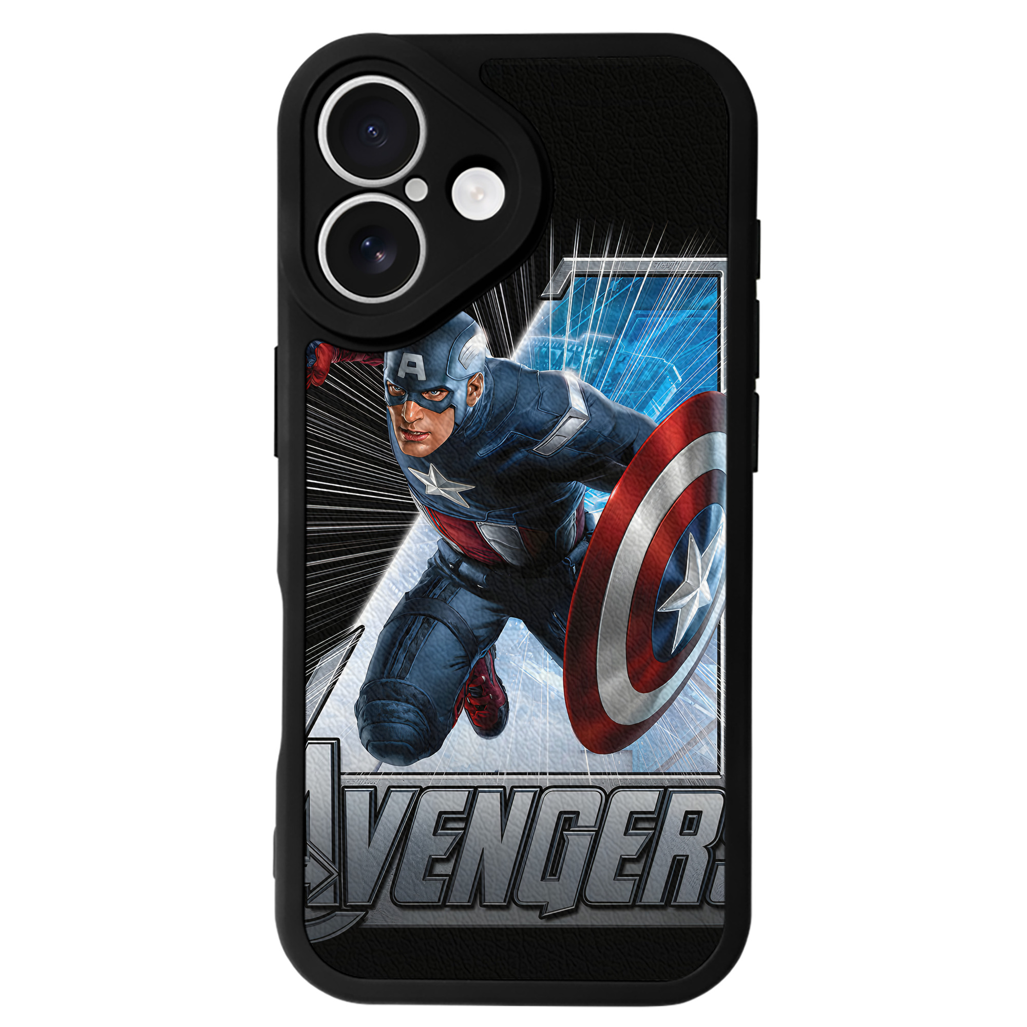 （画像用） アベンジャーズ The Avengers 【iPhone 16シリーズ対応】シリコンスマホケース（レザー調） 材質：シリコン